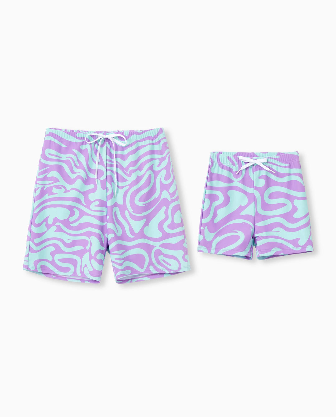 Bañadores con estampado de olas en púrpura y azul a la moda Daddy & Son Púrpura