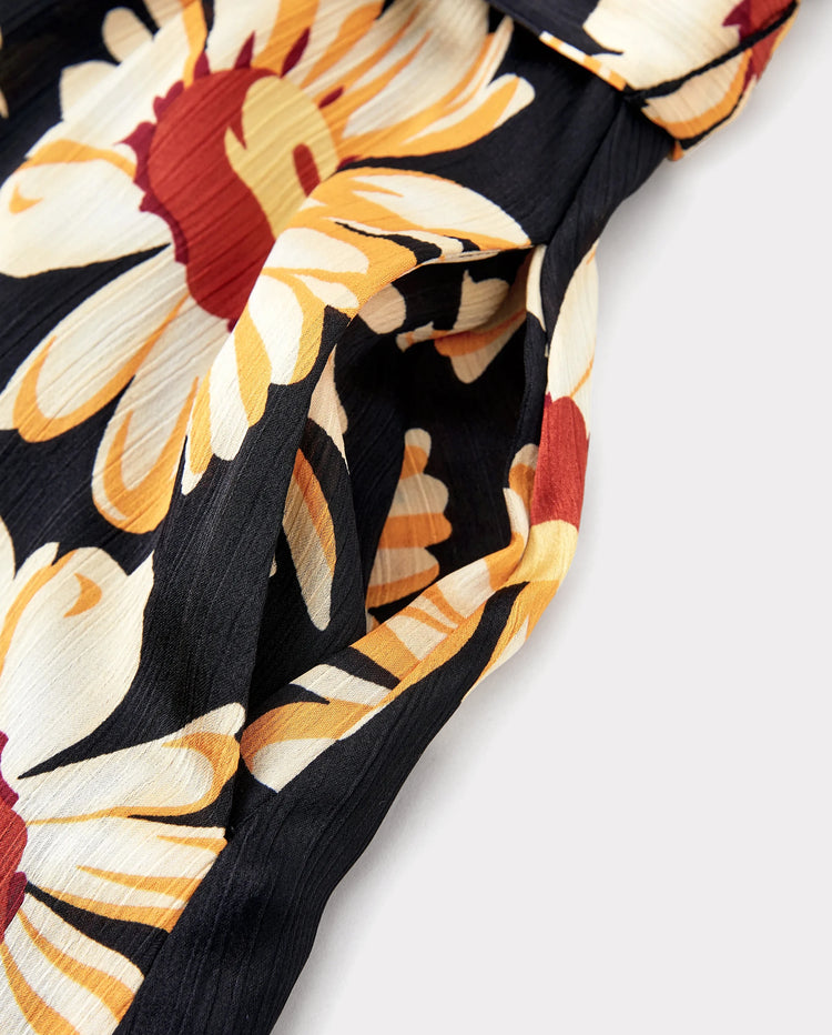 Family Matching Set Floral Sleeveless Strappy Dress or Colorblock Short-sleeve T-shirt  Black
