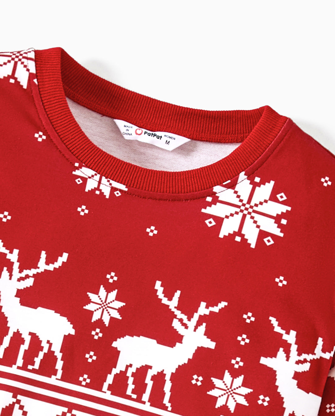 Camisetas de manga larga con estampado navideño familiar a juego con temática de festival, color rojo