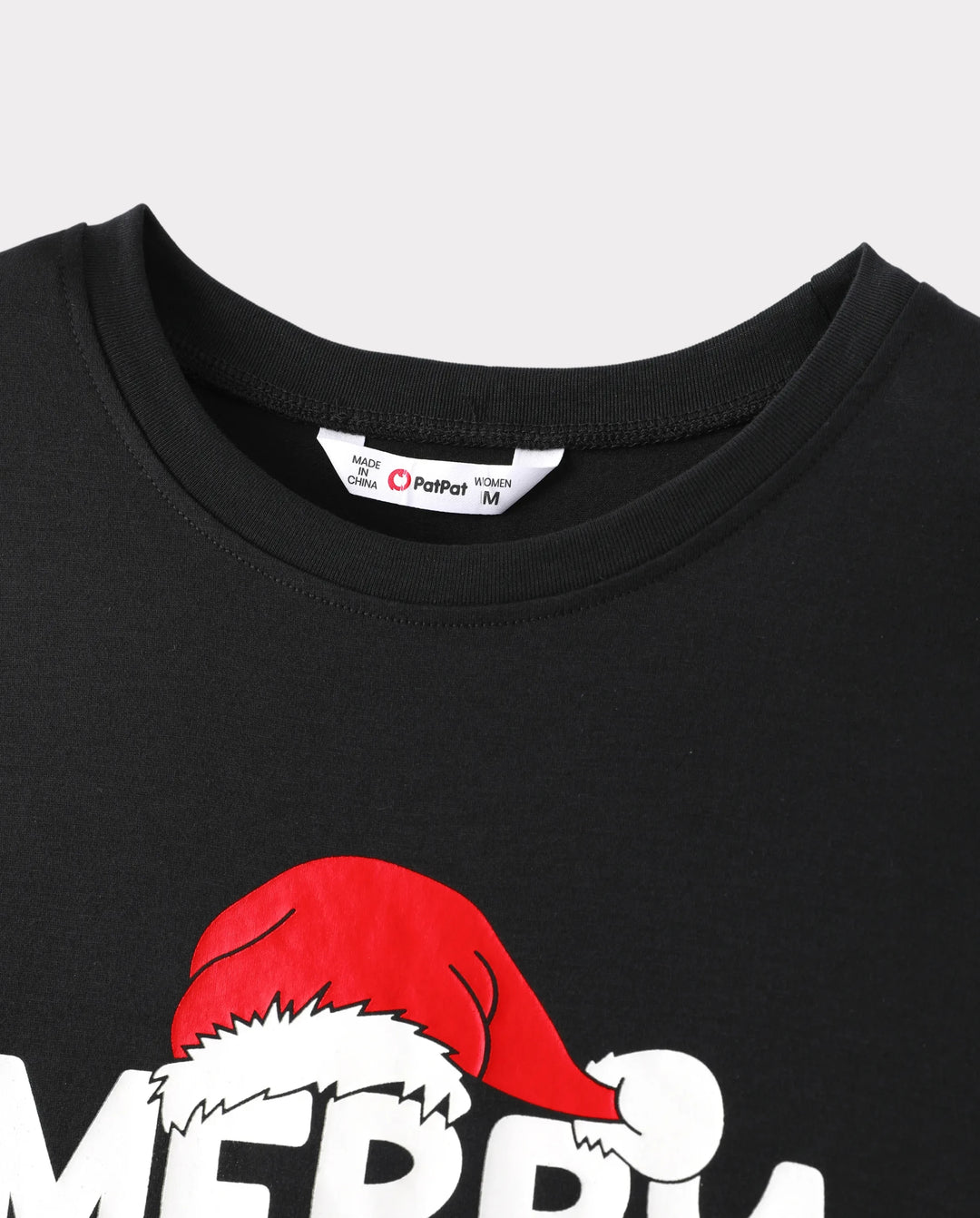 Christmas Family Matching Glow In The Dark Letters Print Long-sleeve Pajamas Sets with Christmas Socks Black+White