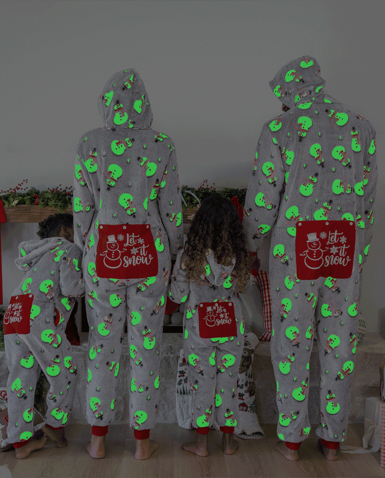 PatPat Family Matching Christmas Pajamas Snowman Print Coral Fleece Gray Christmas Onesie