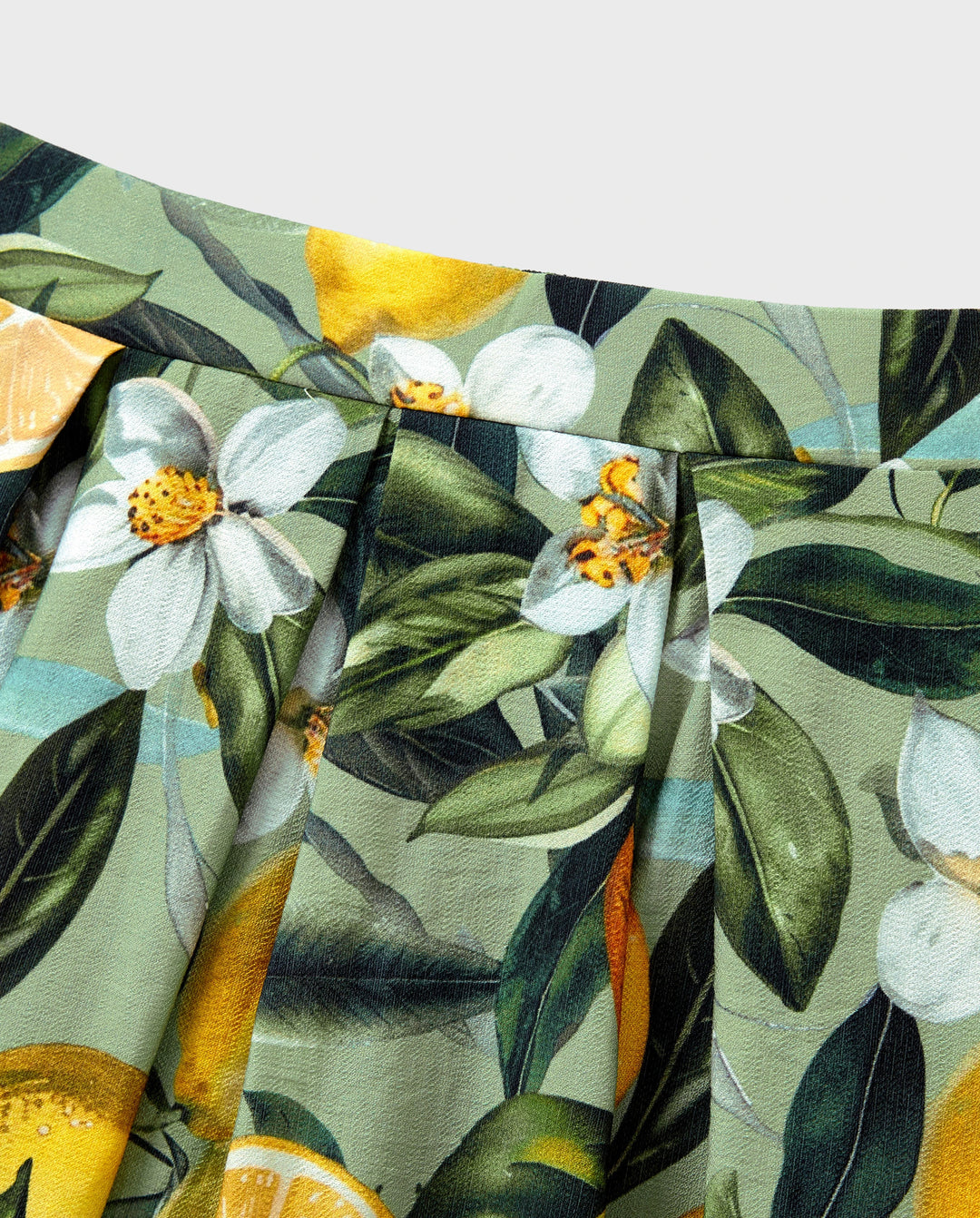 Matching Family Outfits Lemon Print Hawaiian Shirts & Summer Dresses Tropical Vacation Clothes for Men, Women & Kids Green