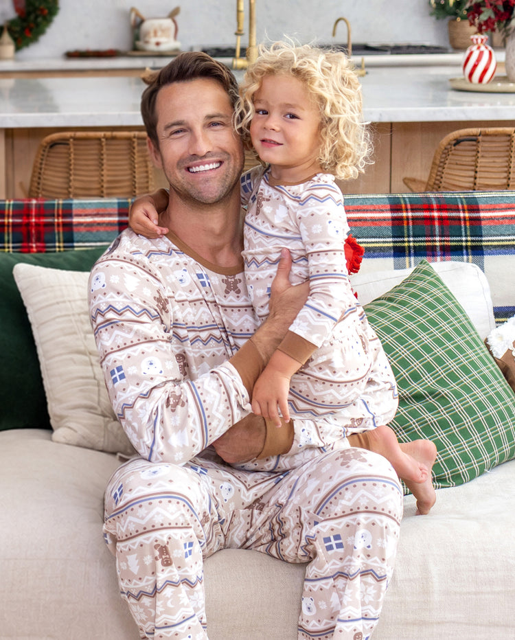 PatPat Family Matching Christmas Pajamas Fair Isle Print Cotton Khaki