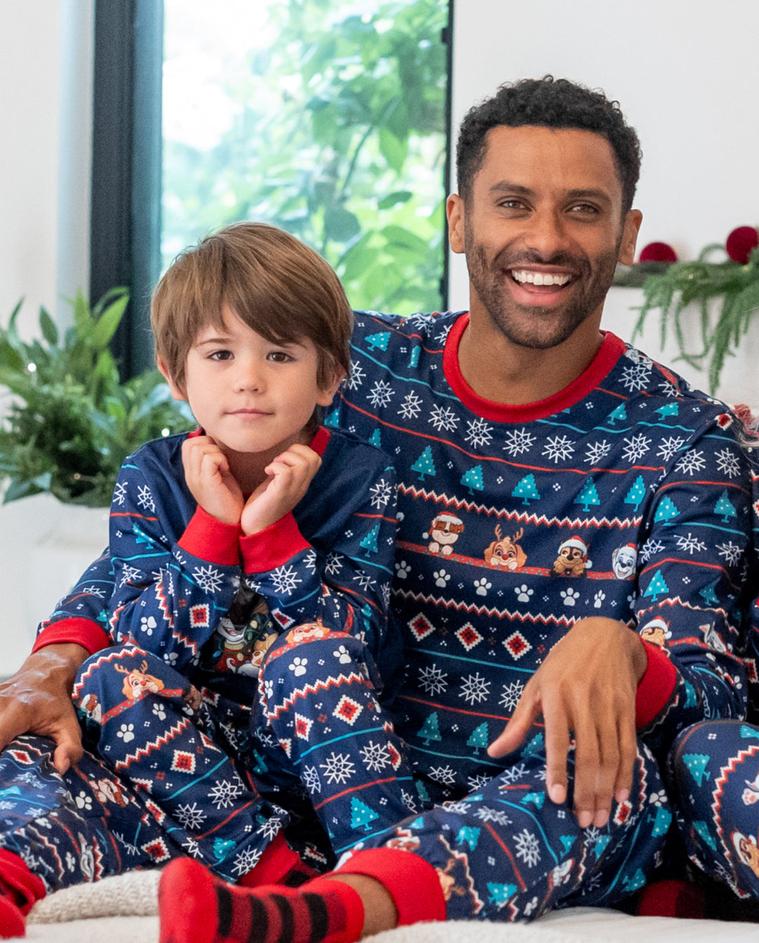 PAW-Patrol-Familien-Weihnachtspyjamas im Partnerlook, Fair Isle, Marineblau