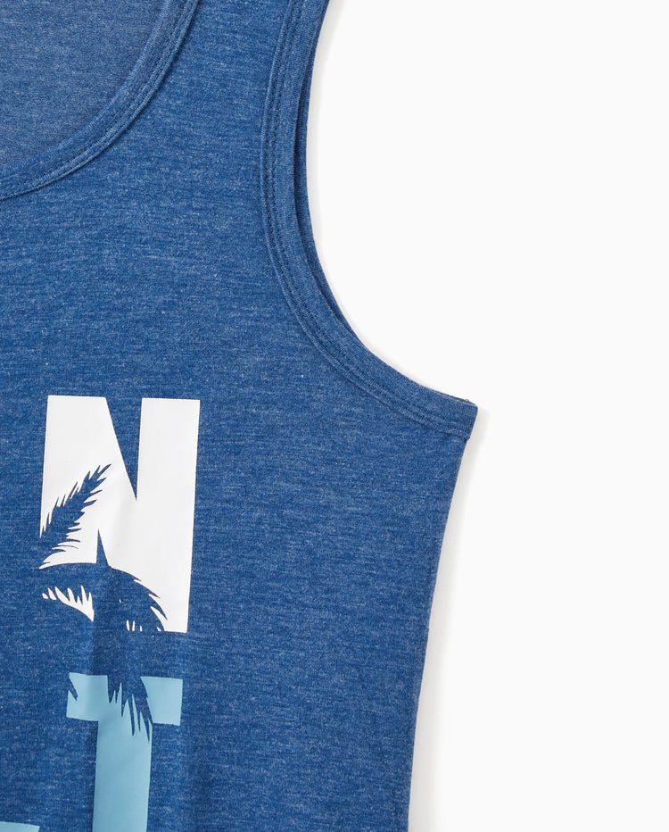 Family Matching Sets Blue Tank Top or Flowy A-Line Tank Dress with Pockets Blue