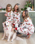 PatPat Family Matching Christmas Pajamas Reindeer & Santa Claus Print White Plus Size