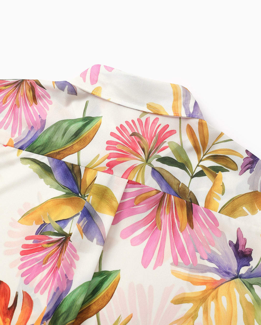 Family Matching Sets Tropical Floral V-Neck Dress & Short Sleeve Tee with Adjustable Straps Deep White Apricot