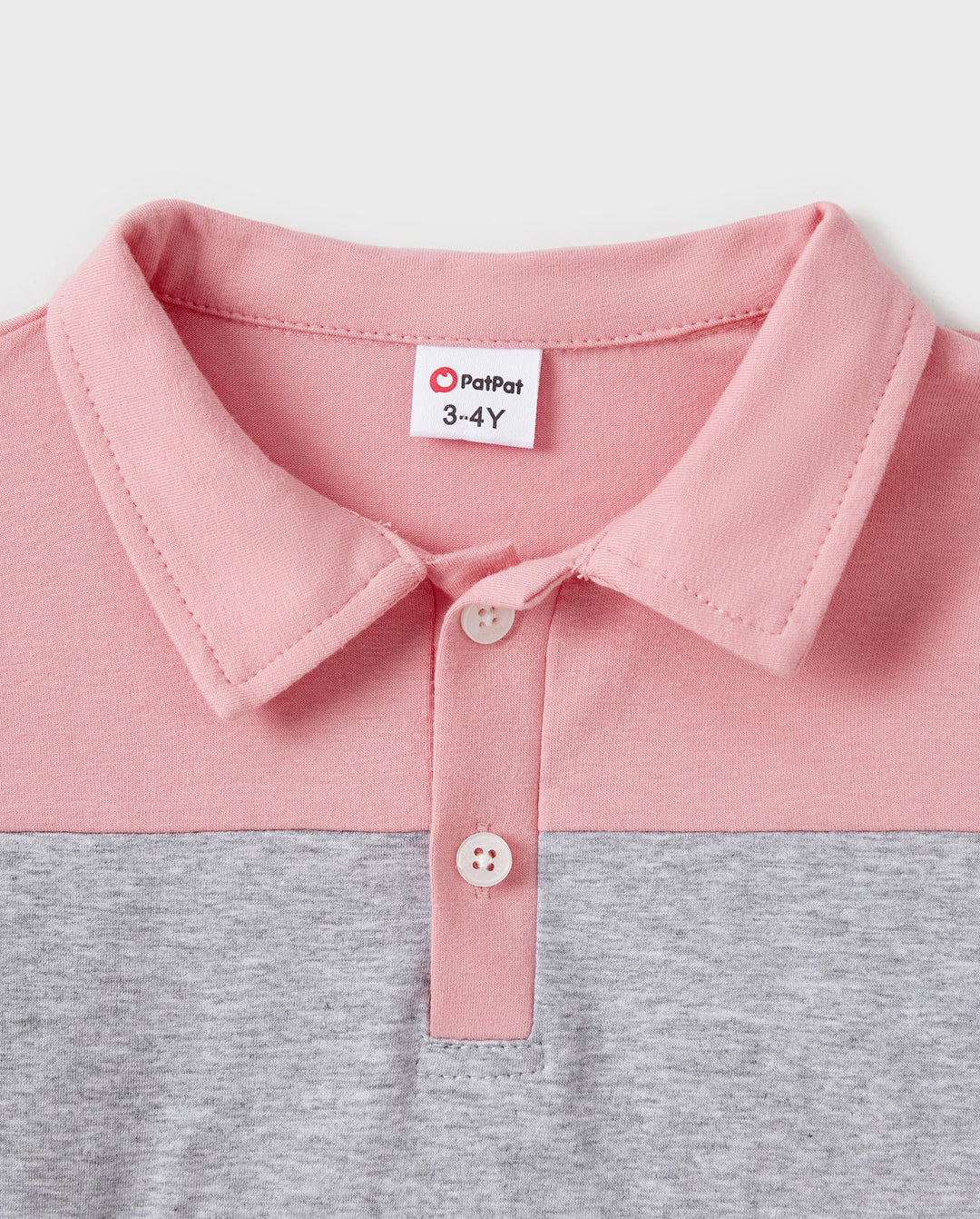 Family Matching Pink Set Solid Colorblock Polo collar Short-sleeve Shirt or Ruffle-sleeve Belted Dress Pink