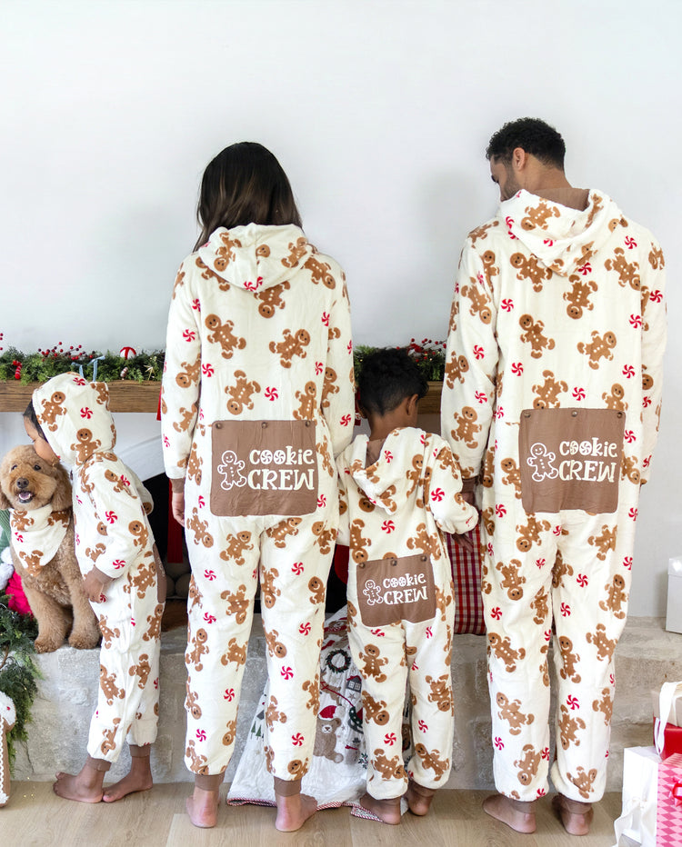 Christmas Matching Family Coral Fleece Pajamas Gingerbread Print