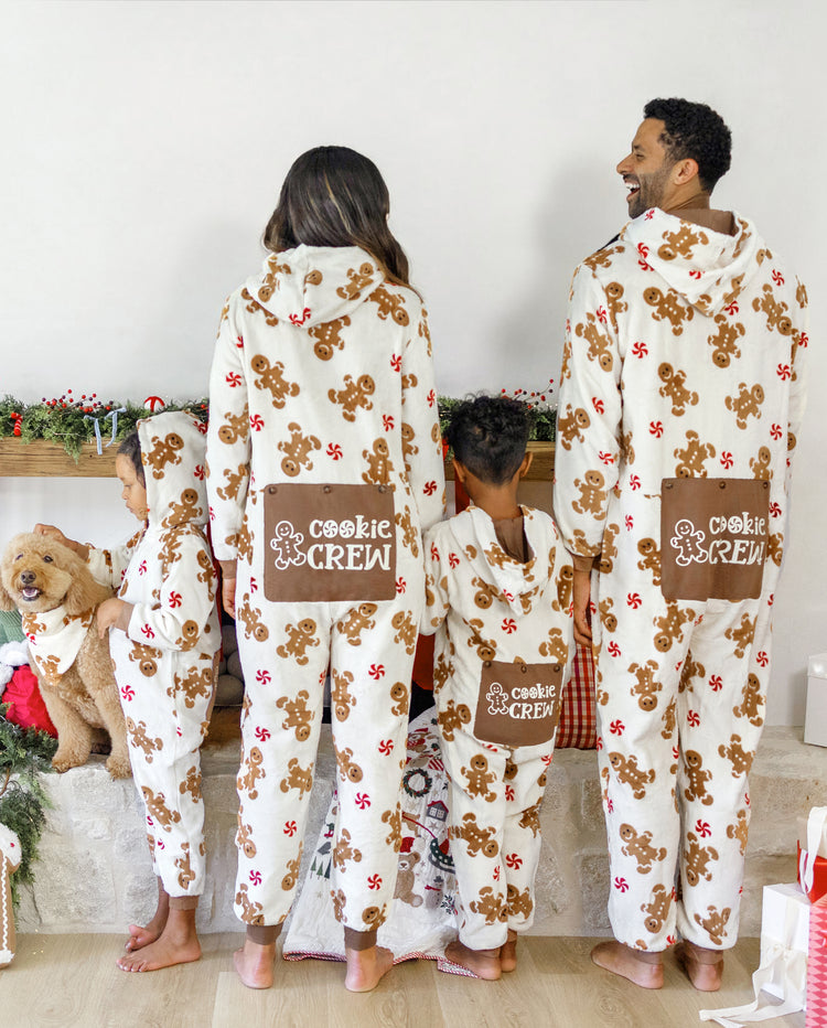 Pyjama de Noël assorti pour toute la famille, imprimé pain d’épice, combinaison en polaire corail