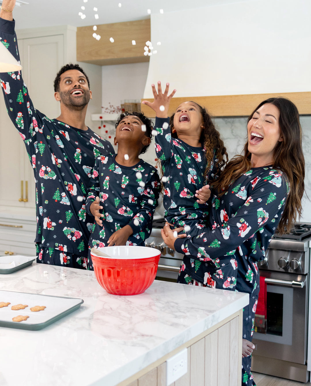 Christmas Matching Family Pajamas Polar Bear & Xmas Tree Print