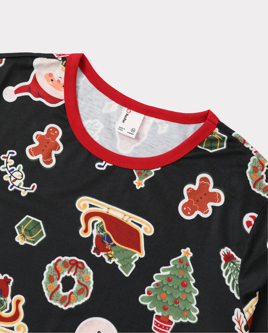 Christmas Matching Family Pajamas Xmas Tree & Gingerbread Print
