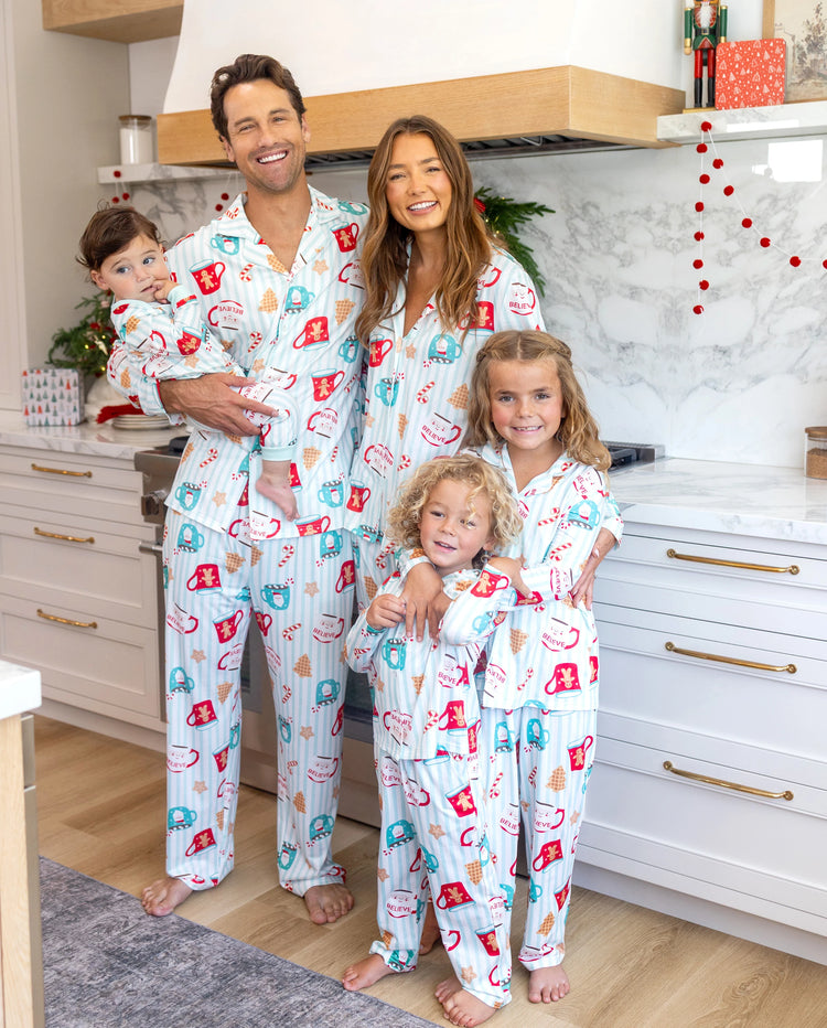 Christmas Matching Family Pajamas Mug Print Teal