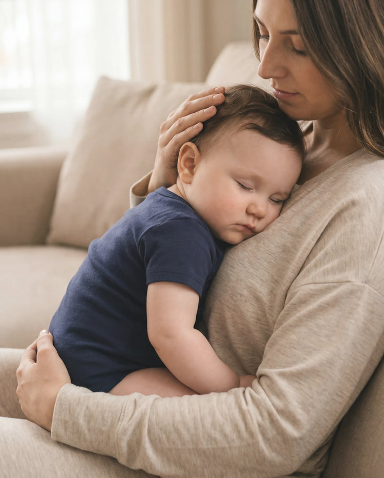 Ensemble de 2 barboteuses unies et imprimées en bambou pour bébé garçon/fille, bleu foncé