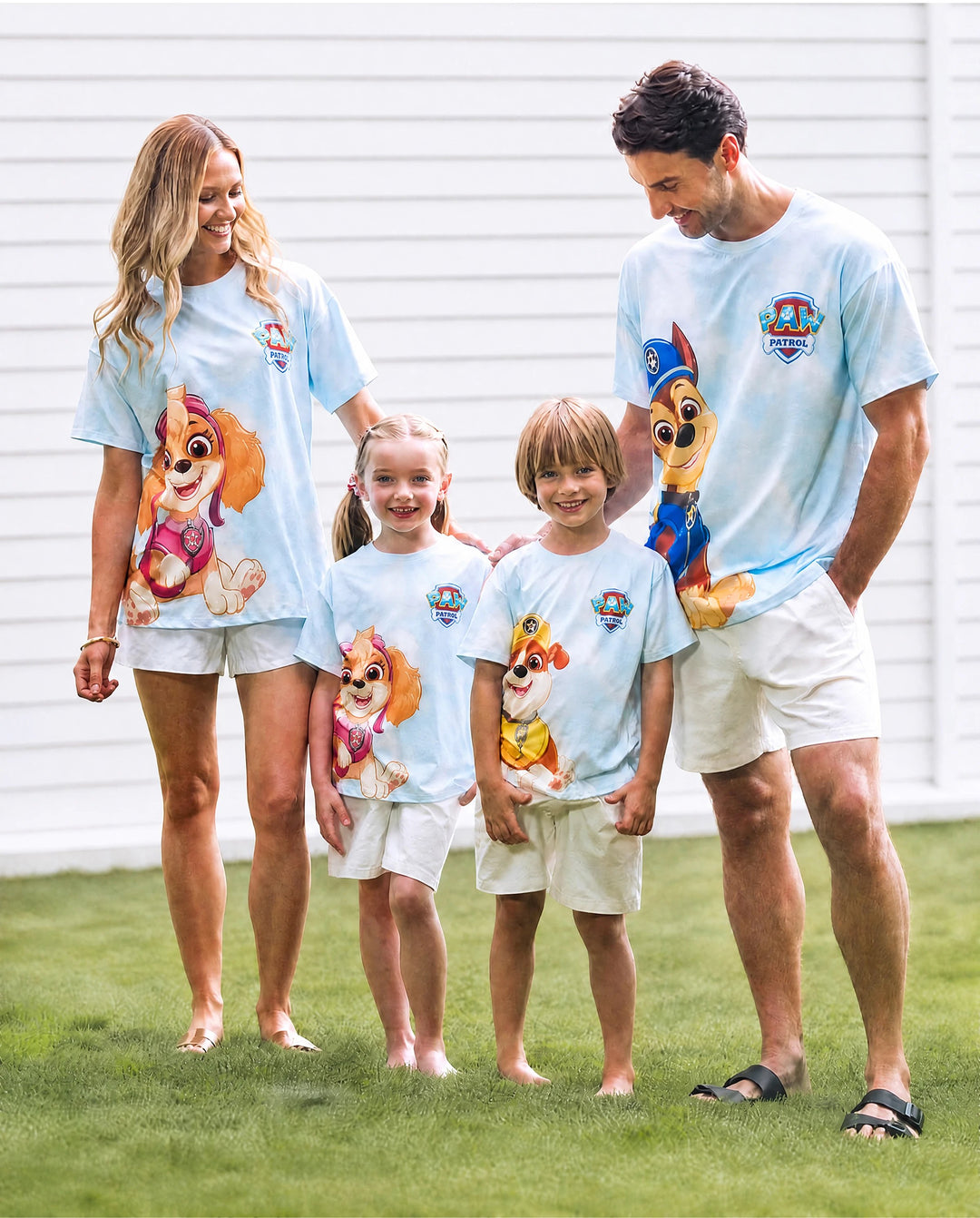PAW Patrol Familien-Matching Casual T-Shirt mit Batik-Print – Mehrfarbig