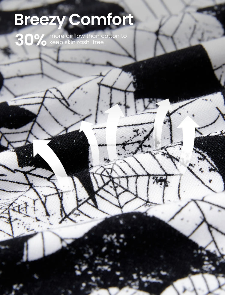 Pyjama 3 pièces en bambou pour garçon, idéal pour Noël ou Halloween, idéal pour les 4 saisons (coupe ajustée), gris