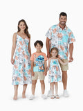 Ensemble assorti Disney Stitch Family, t-shirt et robe sans manches à imprimé dégradé de fleurs tropicales, multicolore