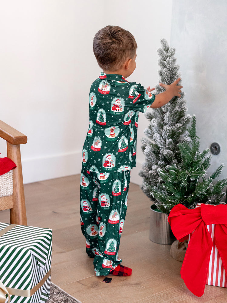 Ensemble pyjama de Noël assorti pour toute la famille, imprimé Père Noël, turquoise