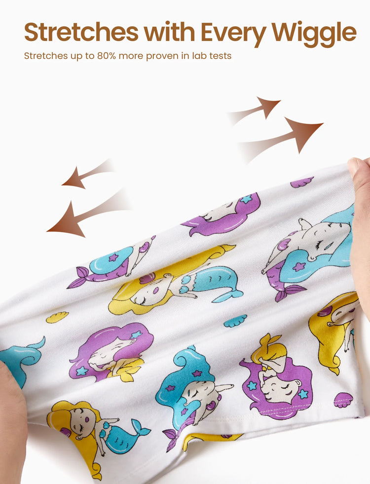 Kleinkind / Kinder 2-teiliger Pyjama aus Bio-Baumwolle mit kindlichem Print Eng anliegende Pyjamas für Mädchen / Jungen weiß