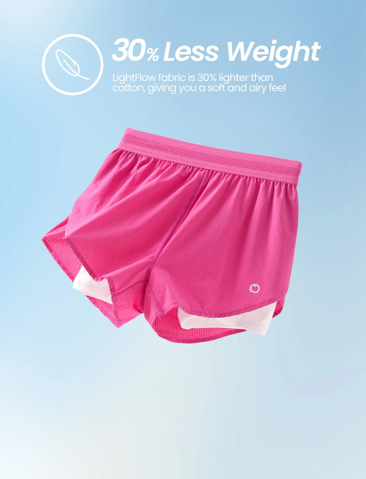 PatPat Lightflow Activewear Short de sport ultra léger à séchage rapide pour fille avec doublure en viscose de bambou Rose vif