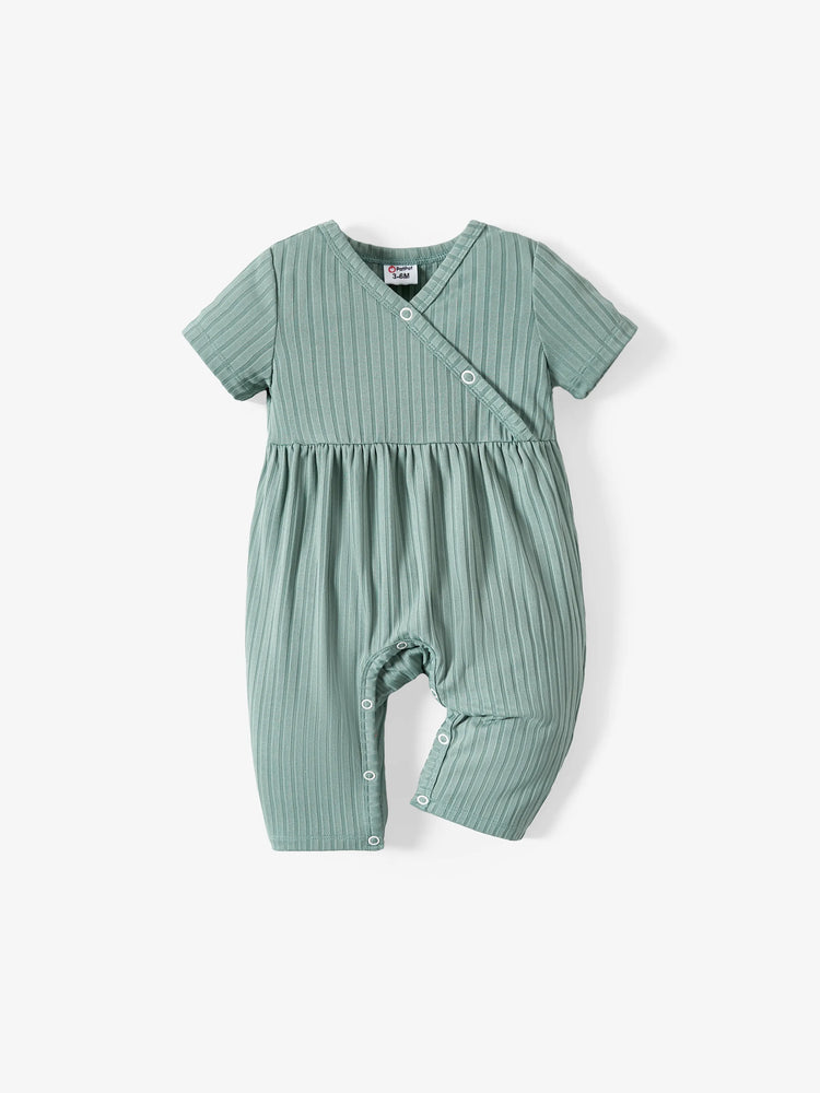 Combinaison à imprimé floral pour bébé fille, gris et vert