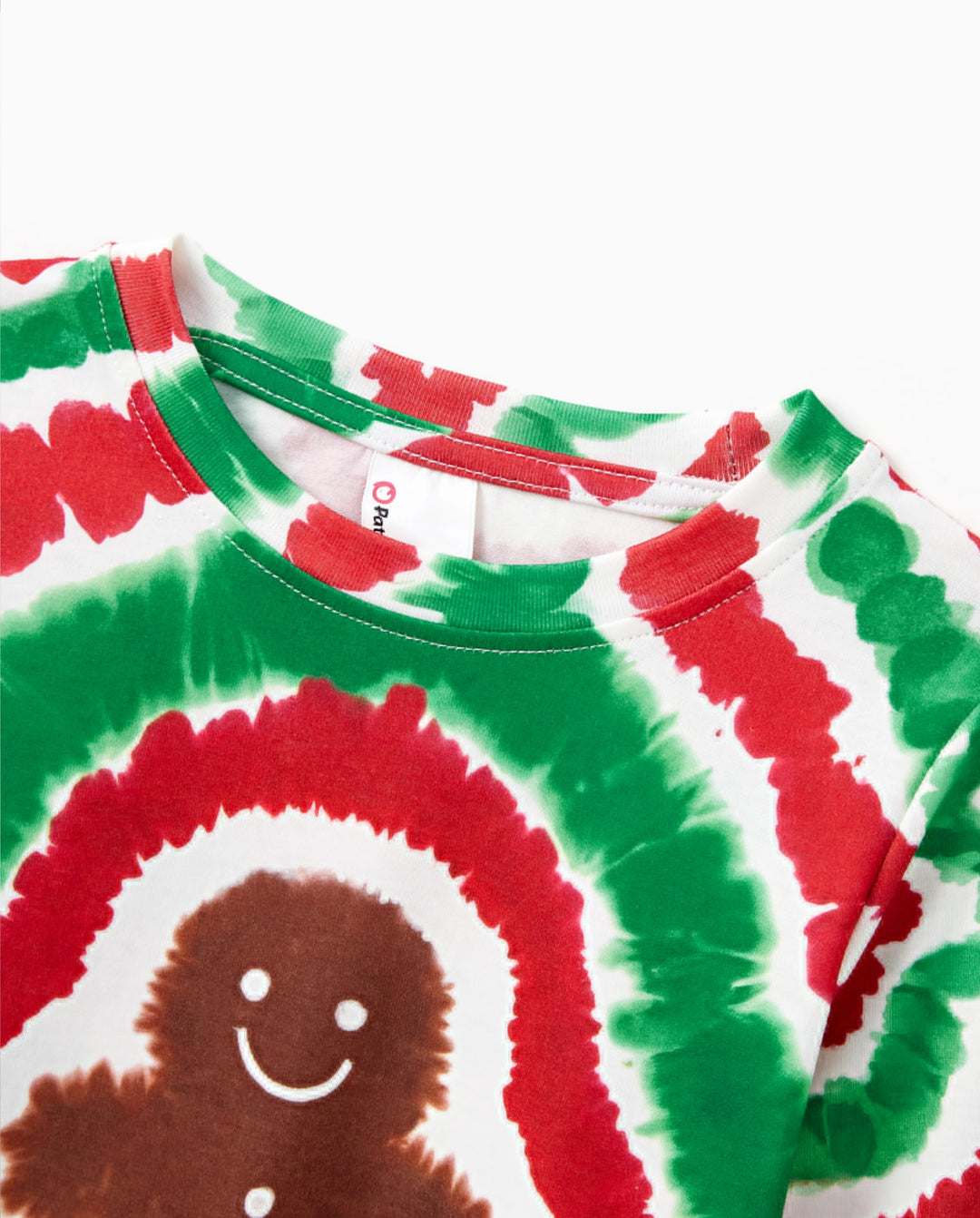 Ensemble pyjama de Noël familial rouge et vert motif bonhomme en pain d'épices tie-dye avec chaussettes de Noël multicolores