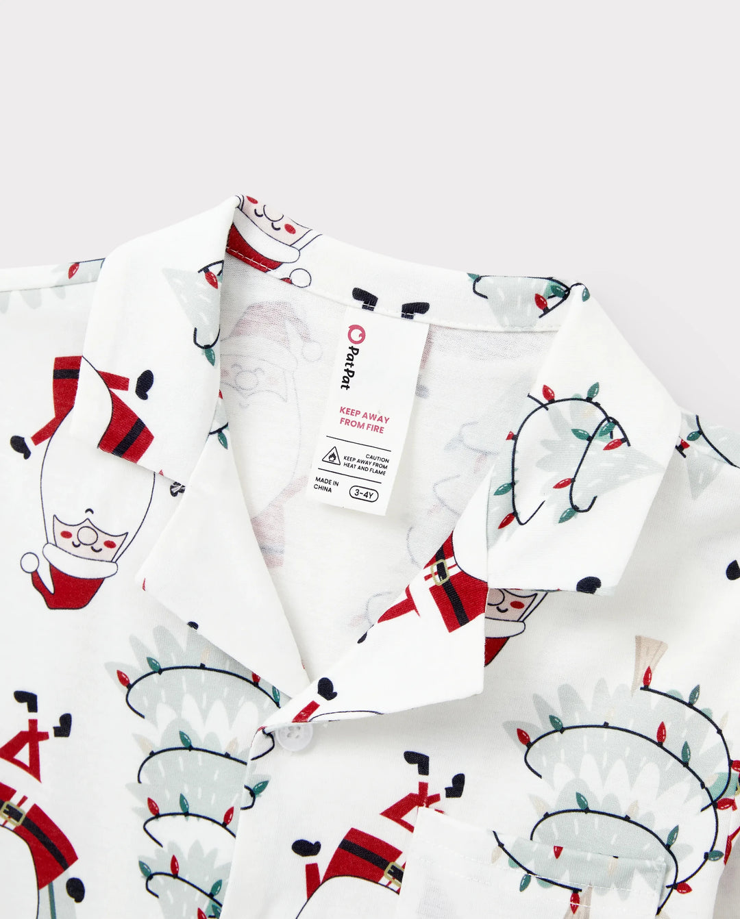 Christmas Matching Family Pajamas Set Gnome Print White PJS with Christmas Socks White