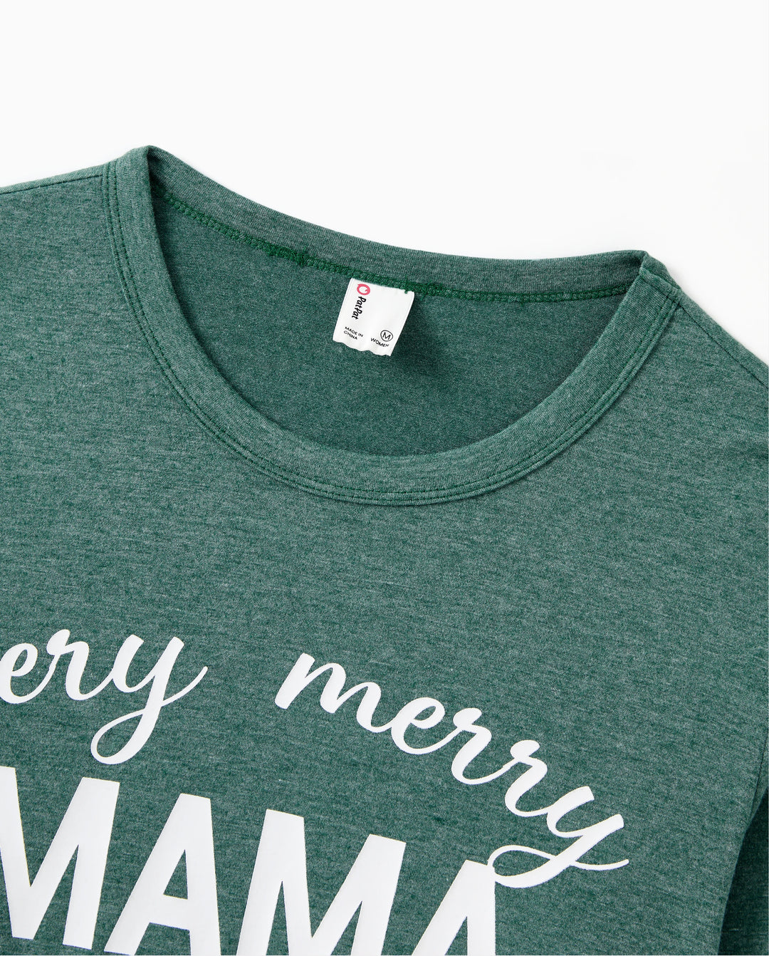 Pijama familiar navideño de manga larga con estampado de camisetas verdes alegres y pantalones con calcetines navideños (mediano, verde primavera)