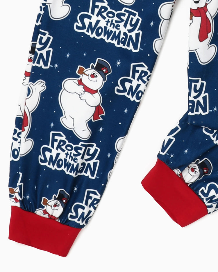Frosty der Schneemann Weihnachtsfamilienpassend Farbblock Schlafanzug-Sets mit Weihnachtssocken