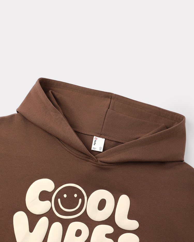 Family Matching Cool Vibes Graphic Hoodies & Sweatshirts Brown Coffee