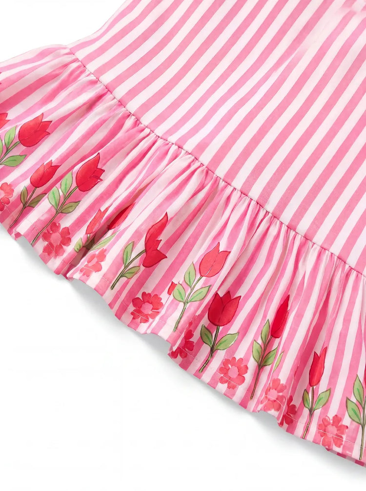 Fresh Market Baby Girl Tulip Ruffle Top & Shorts Set Pink