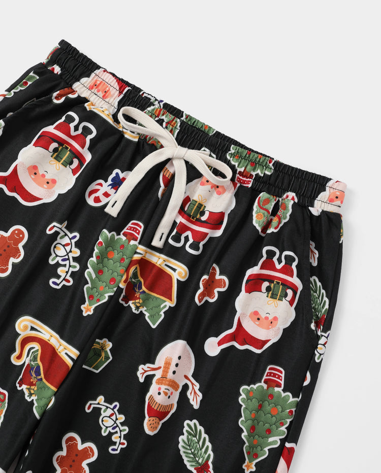 Christmas Matching Family Pajamas Xmas Tree & Gingerbread Print