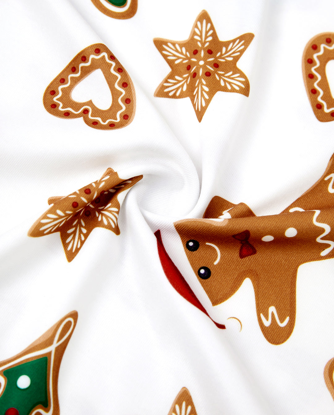 Pyjama de Noël à manches longues et imprimé arbre et bonhomme en pain d'épices, avec chaussettes de Noël, couleur café