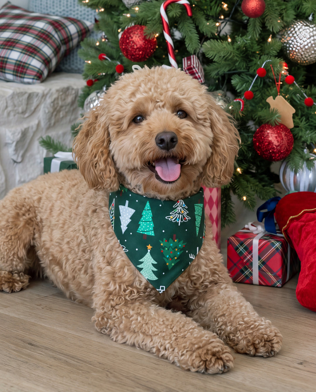 Pijamas navideños a juego para toda la familia, estampado de árbol de Navidad, verde oscuro, talla grande