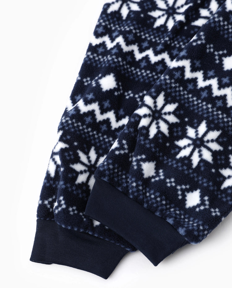 Frosty der Schneemann Weihnachtsfleece mit Schneeflocken-Druck Schlafanzug-Sets mit Weihnachtssocken