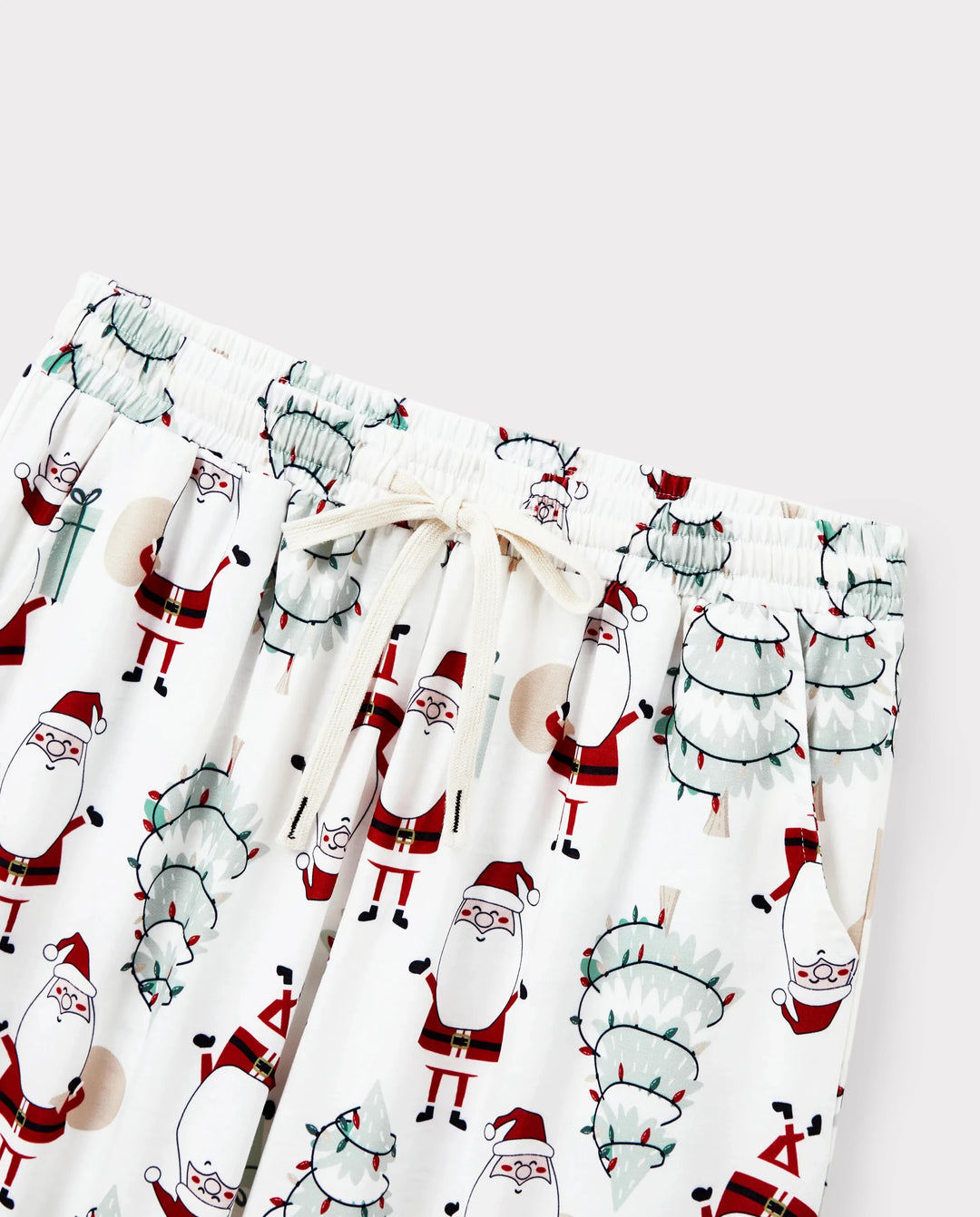 Christmas Matching Family Pajamas Set Gnome Print White PJS with Christmas Socks White