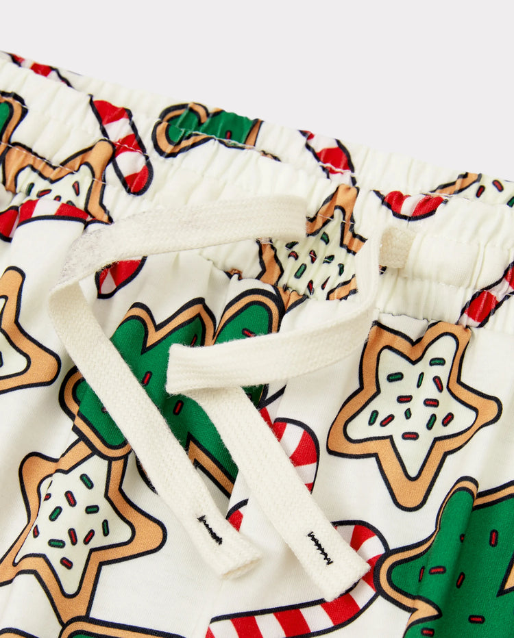 Ensemble pyjama de Noël assorti pour toute la famille, imprimé sapin de Noël rouge et abricot, avec chaussettes de Noël abricot