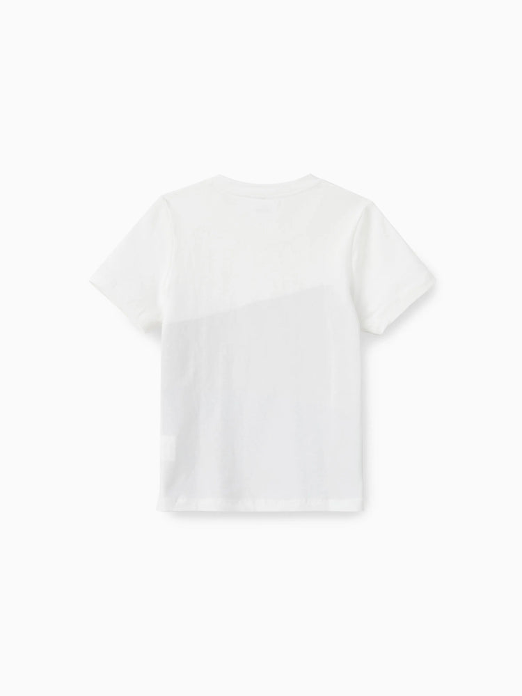 Daddy and Me Family Matching Casual Dress or T-Shirt, Solid Color, Fabric Stitching royalblue