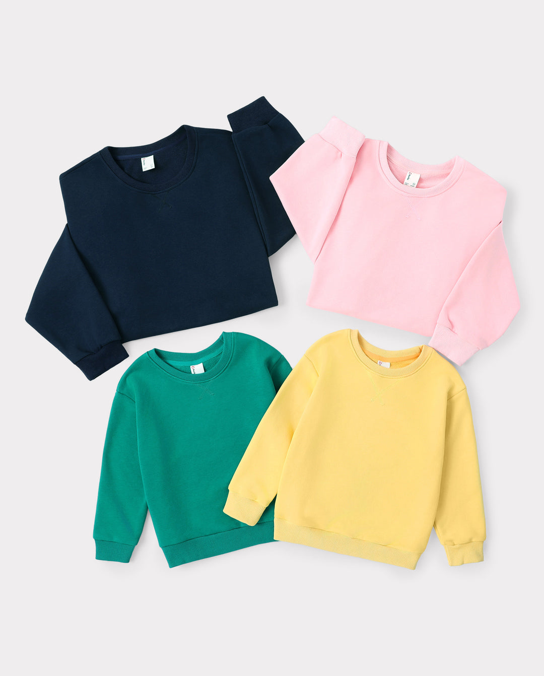 Family Matching Solid Color Crewneck Sweatshirts Multi-color