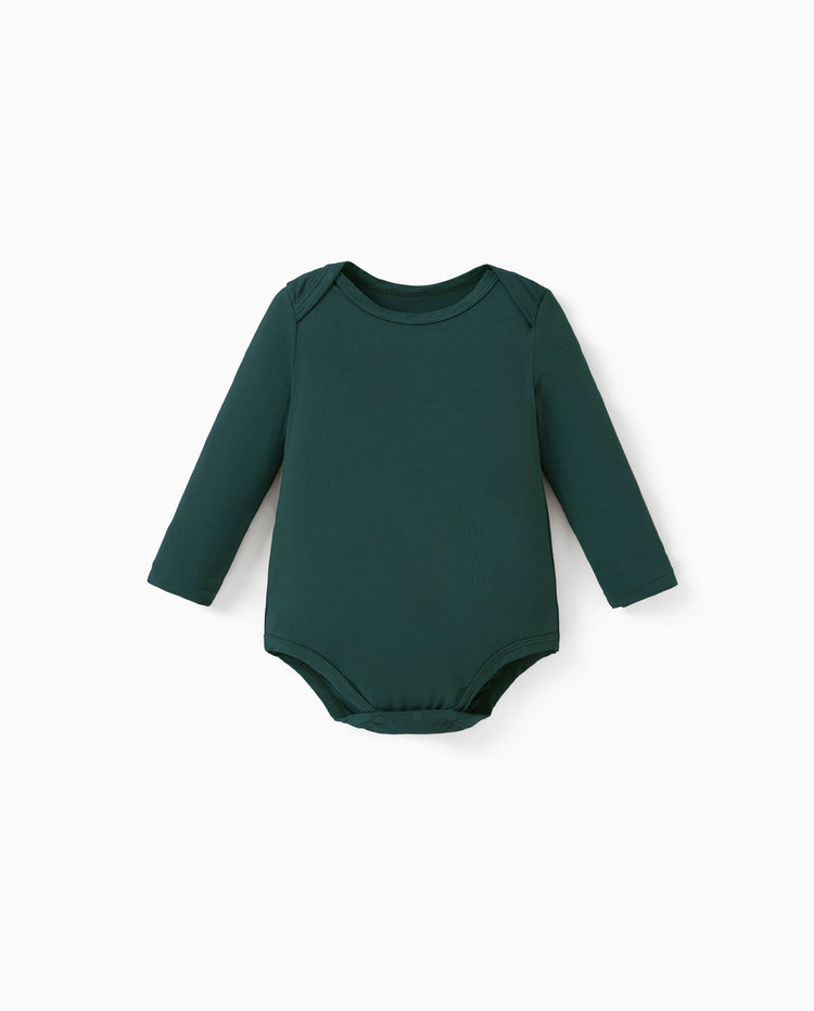 Body en bambou pour bébé Lot de 2 grenouillères à manches longues Flora pour filles bébé Vert