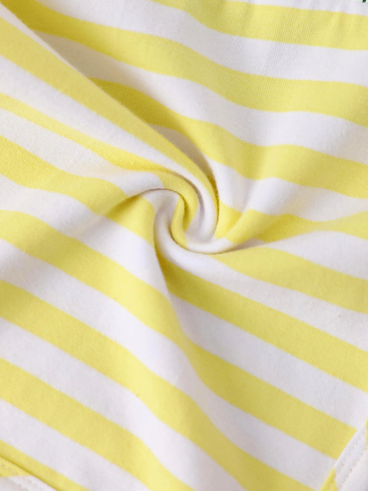 Fresh Market Toddler Girl Lemon Print Dress Yellow+White