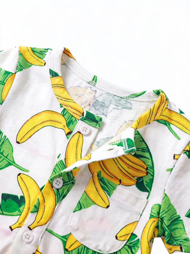 Fresh Market Baby Boy Banana Print Romper Yellow
