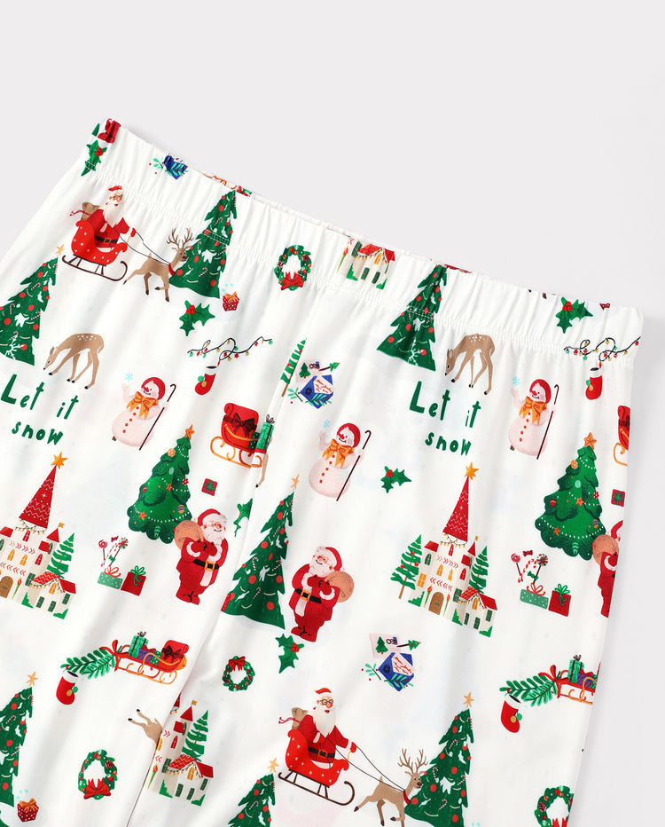 PatPat Family Matching Christmas Pajamas Collared Bamboo Xmas Tree Print