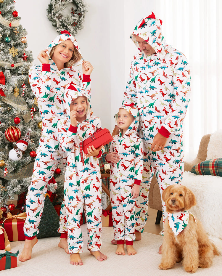 Pijama familiar navideño a juego con diseño 3D, mono y calcetines navideños multicolor