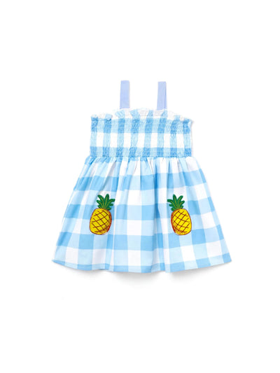 Fresh Market Baby Girl Pineapple Dress Light Blue