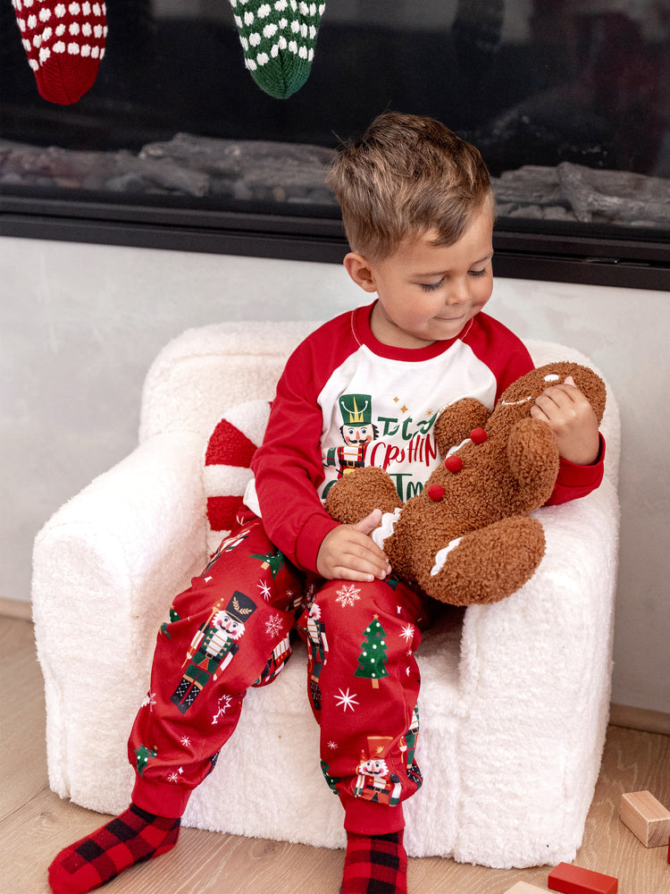 Ensemble pyjama de Noël assorti pour toute la famille, imprimé Casse-Noisette et chaussettes de Noël rouges