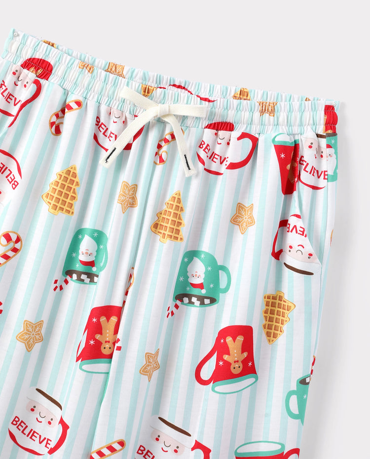 Christmas Matching Family Pajamas Mug Print Teal