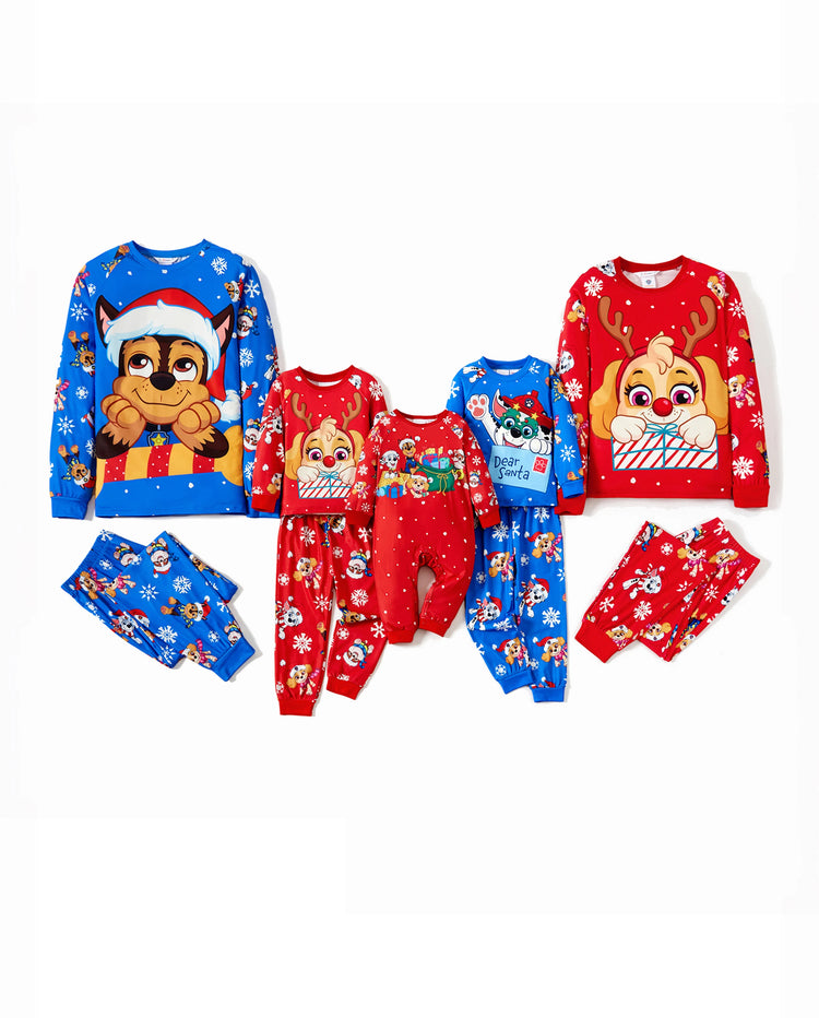 PAW Patrol Christmas Family Matching Chase and Marshall Pajamas Sets with Christmas Socks