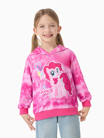 My Little Pony Toddler Girl Childlike Hooded Tie-dyed Sweatshirt Hot Pink