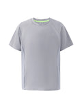 PatPat Rapidair activewear Kids Boy/Girl Athletic Quick-Dry & Instant-Cooling UPF 100+ Rash Guard T-Shirt Grey